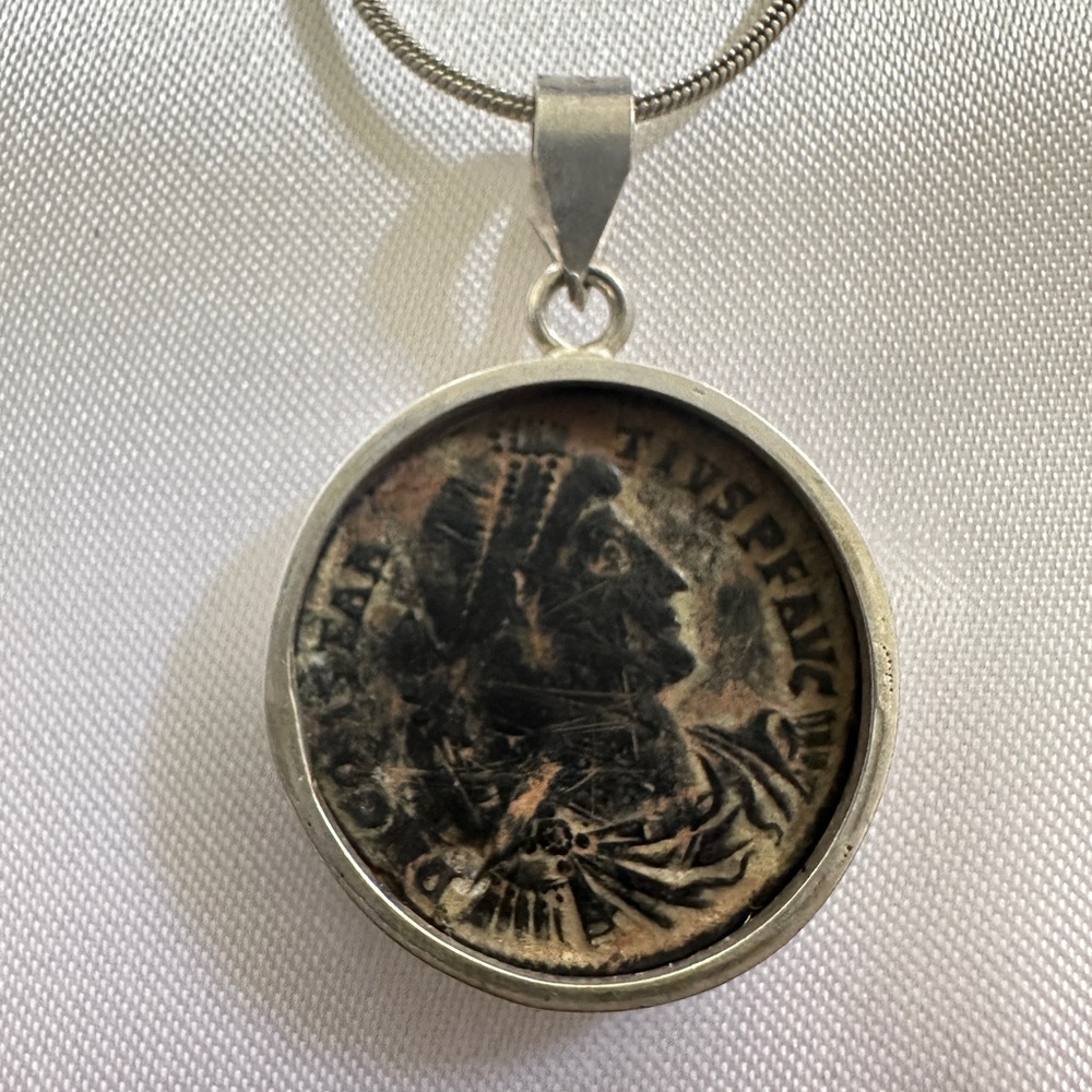 Constantine the Great Ancient Coin from Jewish-Roman War Pendant Necklace - Picture 8 of 12